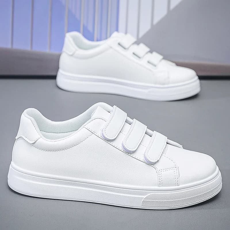 Scarpe Sportive Casual Impermeabili da Uomo Primavera 2026 con Chiusura a Strappo, Stile Comodo, Punta Rotonda, Suola Spessa in Gomma, Sneakers Monocolore