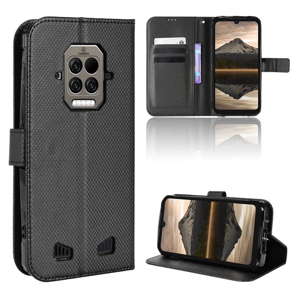 Per Doogee S86 Custodia a portafoglio in pelle PU con motivo a diamante di lusso per Doogee S86 Pro Borsa per telefono
