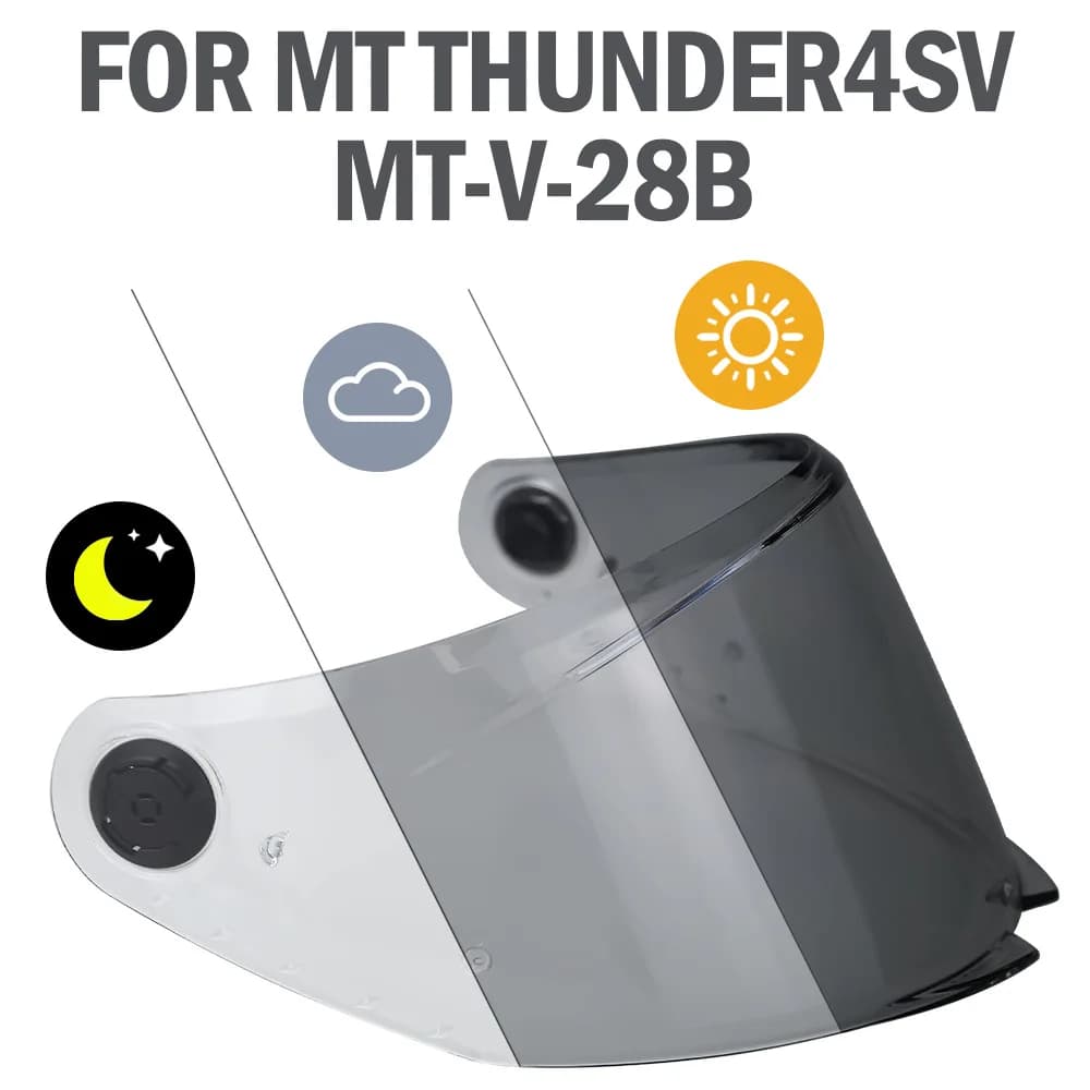 Visiera Fotocromatica per Casco Moto MT THUNDER 4 SV STINGER 2 MT-V-28B Breaker SV, Lente, Occhiali, Parabrezza, Accessori