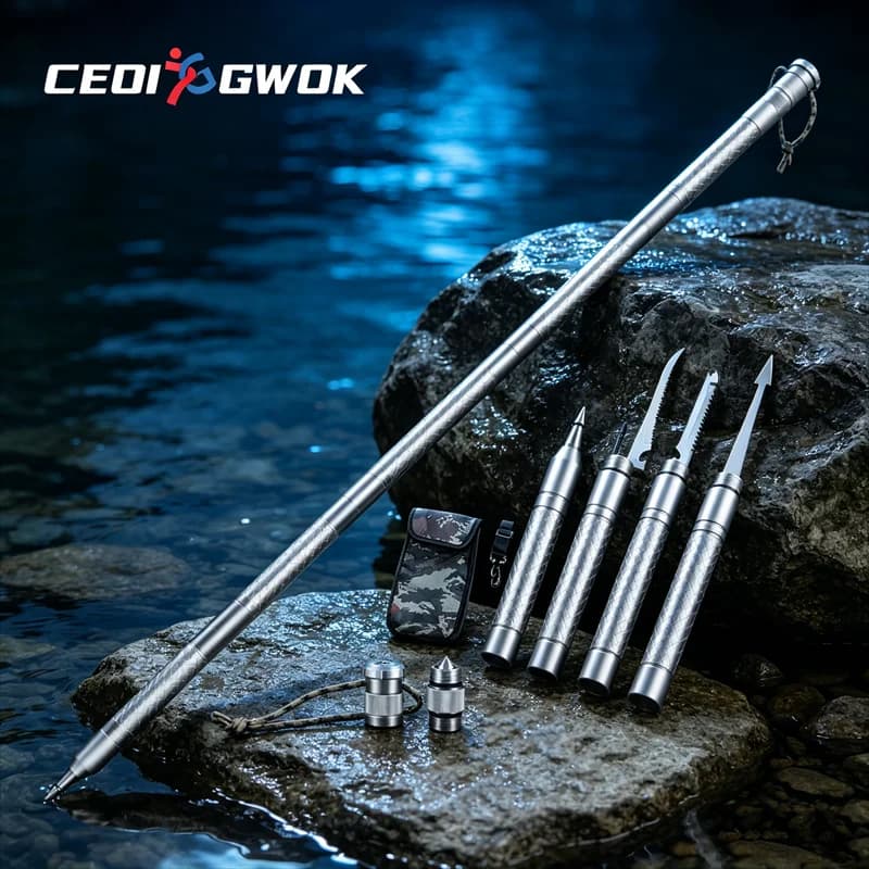 CEOI GWOK High Quality Trekking Poles Adjustable Height Anti-Slip Walking Sticks Hiking Camping Multi-functional Hiking Poles