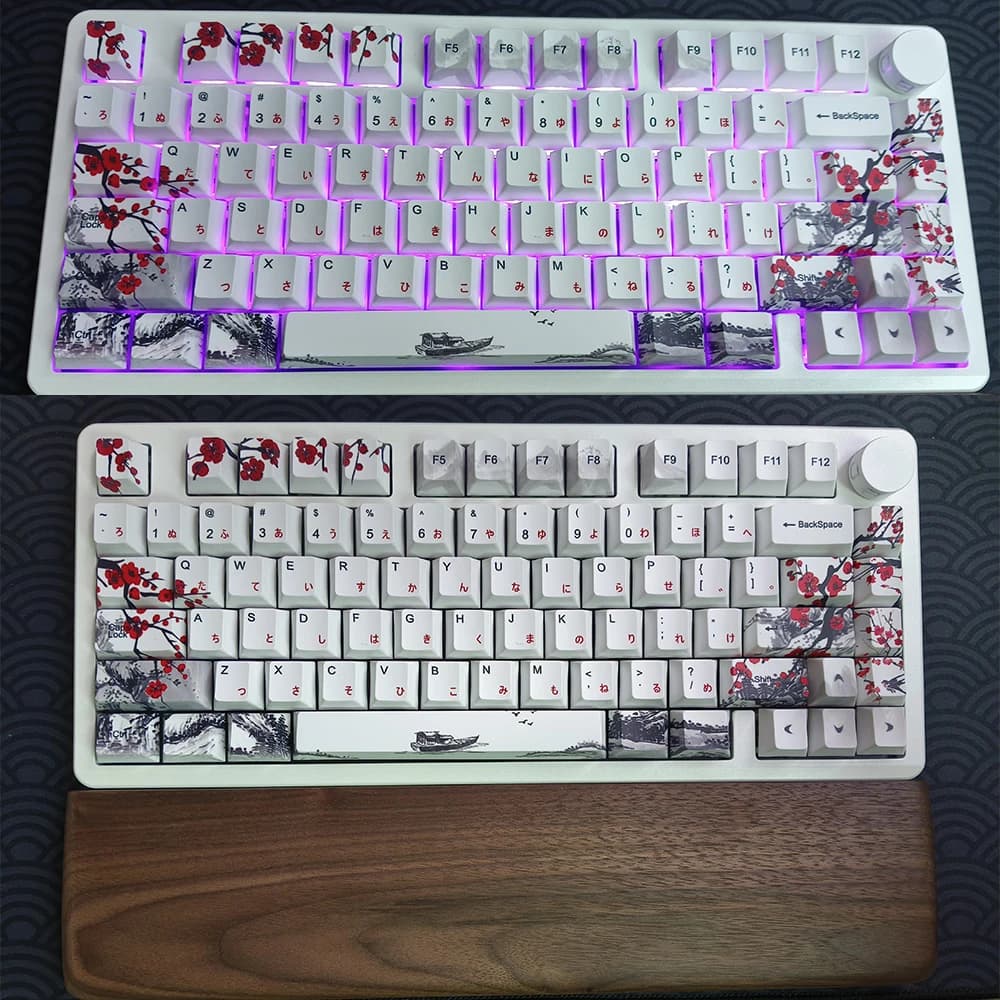 OEM PBT Keycaps US coreano giapponese russo Cpas per Cross Switch tastiere da gioco meccaniche senza copritasti retroilluminati Plum Blossom