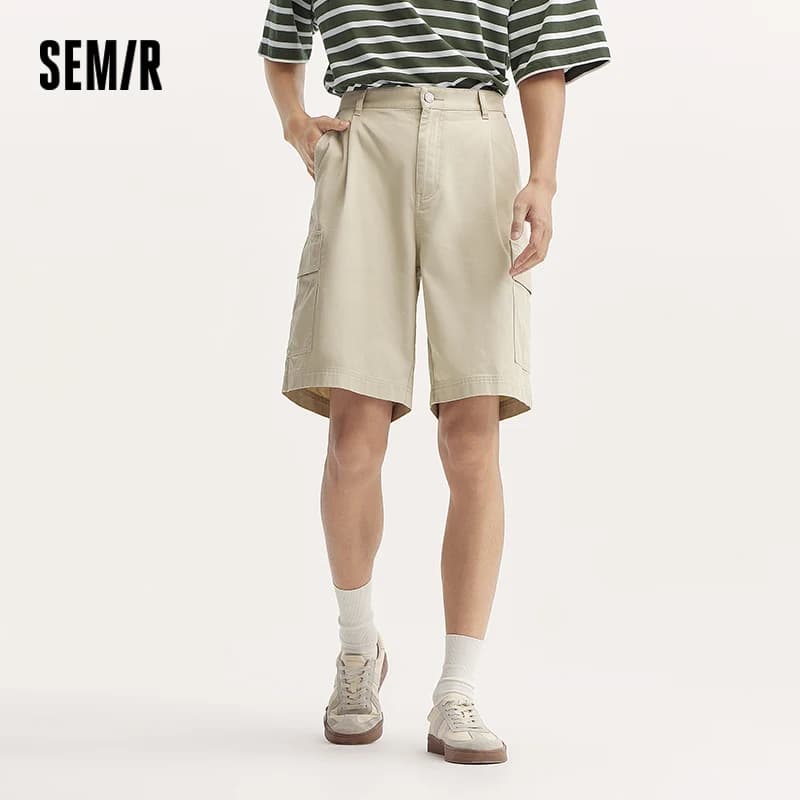 Semir Casual Mid-Length Shorts Men Workwear Loose Straight Fit 2025 Summer New Cotton Fashionable Versatile 5-Inch Shorts
