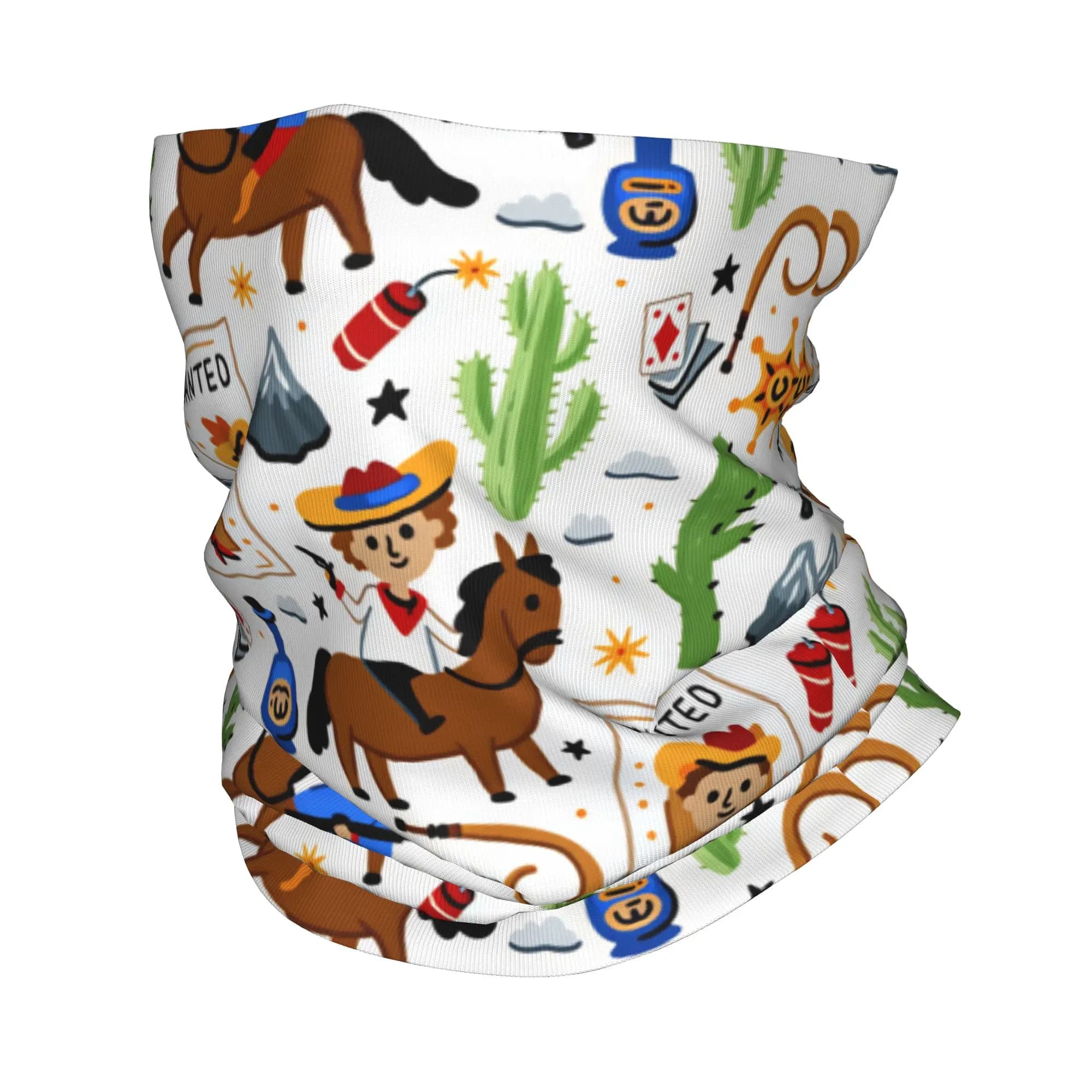Cartoon Kids Western Cowboy Balaclava Hunting Fishing Cycling Mask UV Protection Soft Motorcycle Face Masks Spring Scarf Bandana