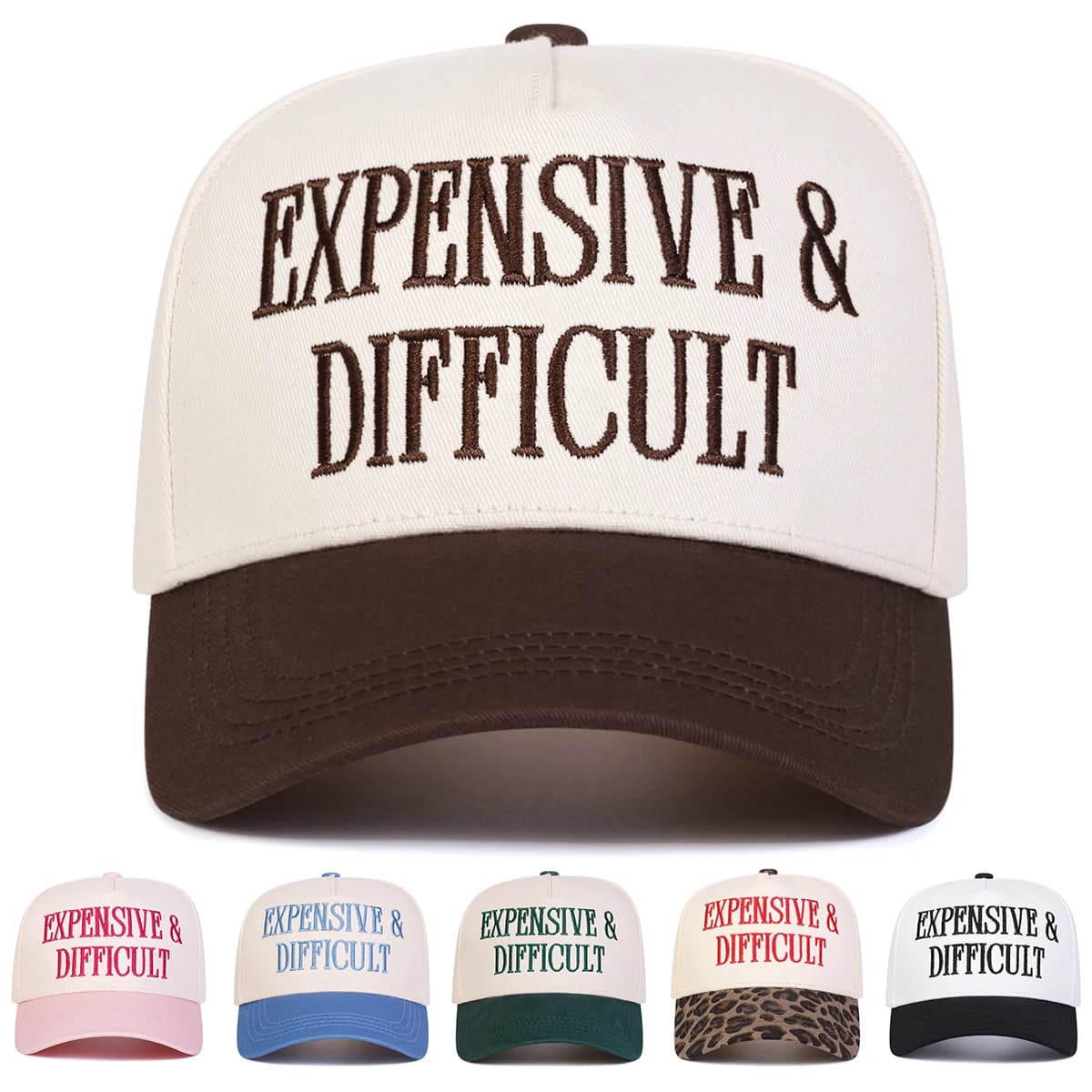 Adjustable Letter Embroidered Two Tone Baseball Cap Trucker Hat for Casual Outdoor Use, Unisex Sun Protection
