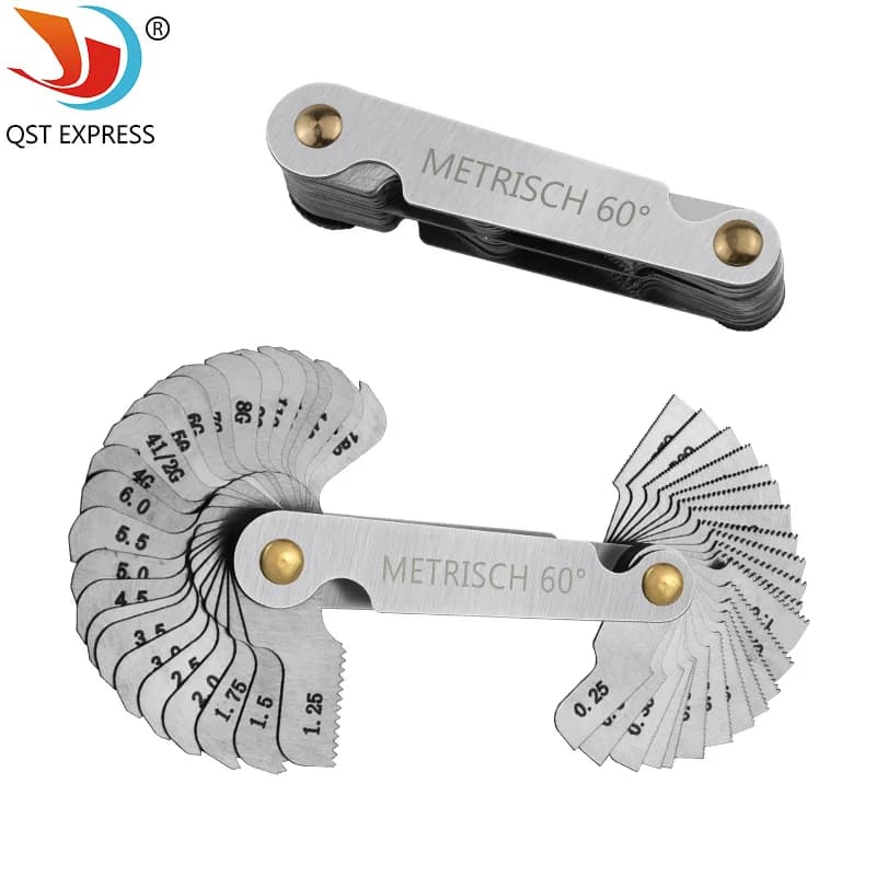 52 Piece Thread Gauge Set Stainless Steel Integrated Measuring Tool Metric 60° And Imperial 55° for Accurate Thread Measurement