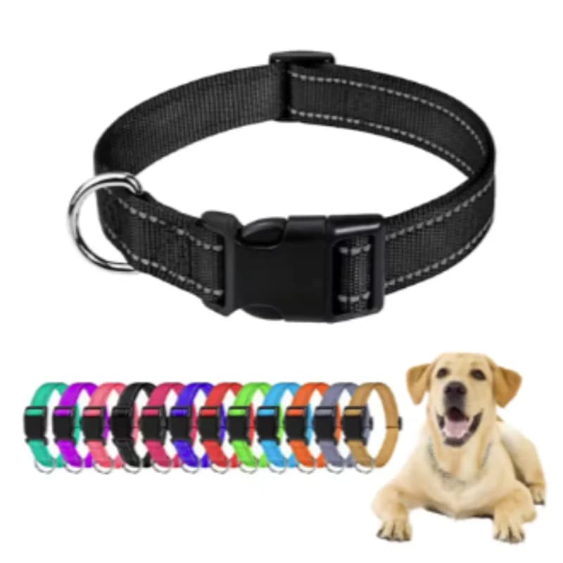 Collare Riflettente per Cani con Cinghia Regolabile in Nylon, Guinzaglio per Animali Domestici Adatto per Cani di Piccola e Media Taglia