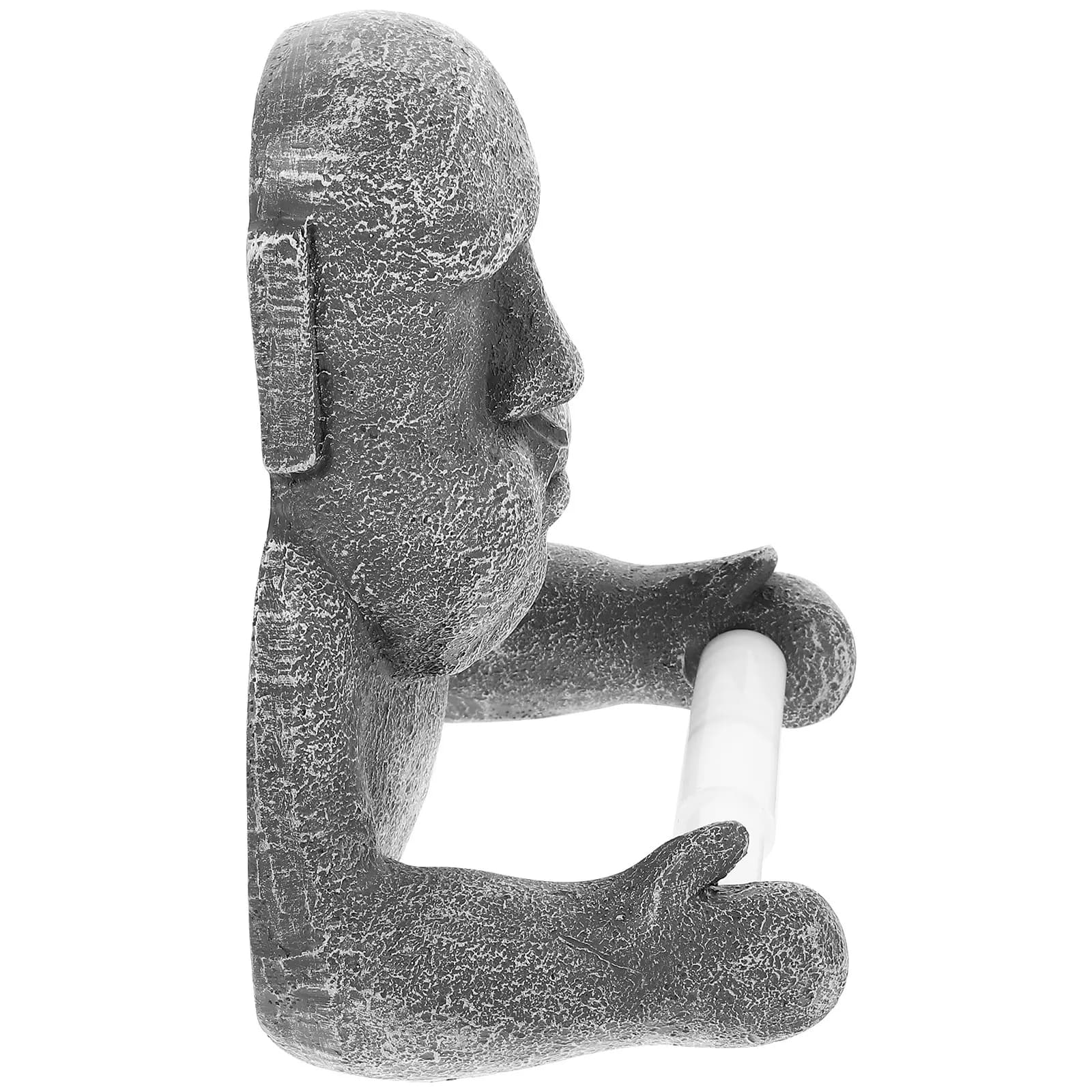 Dispenser per Rotoli di Carta Igienica a Forma di Statua Moai, in Resina, Facile Accesso, per Bagno, Cucina, Toilette, Soggiorno