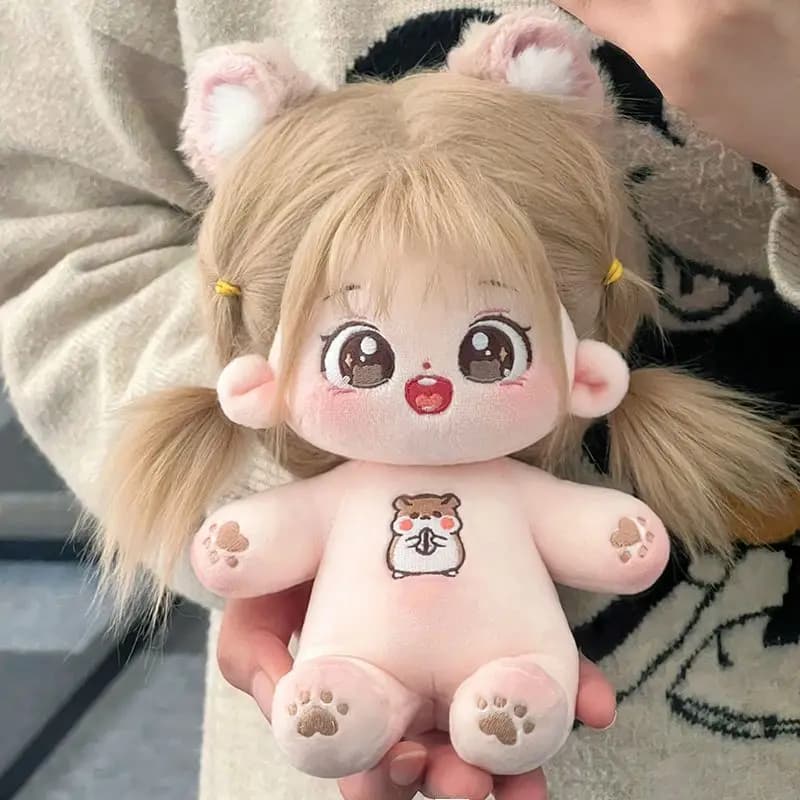 20cm cotton doll - super cute plush girl figure with interchangeable outfits - human-shaped plush toy