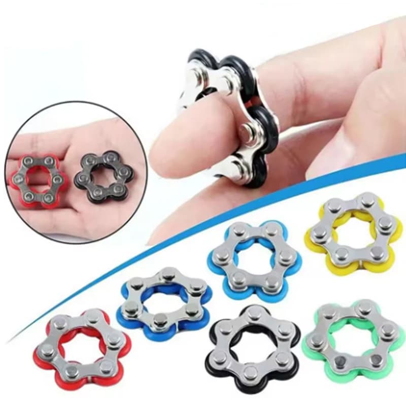1 Pezzo Anello Sensoriale a Catena Rotante, Giocattolo Antistress per Adulti e Bambini, Riduttore di Ansia, Gadget EDC