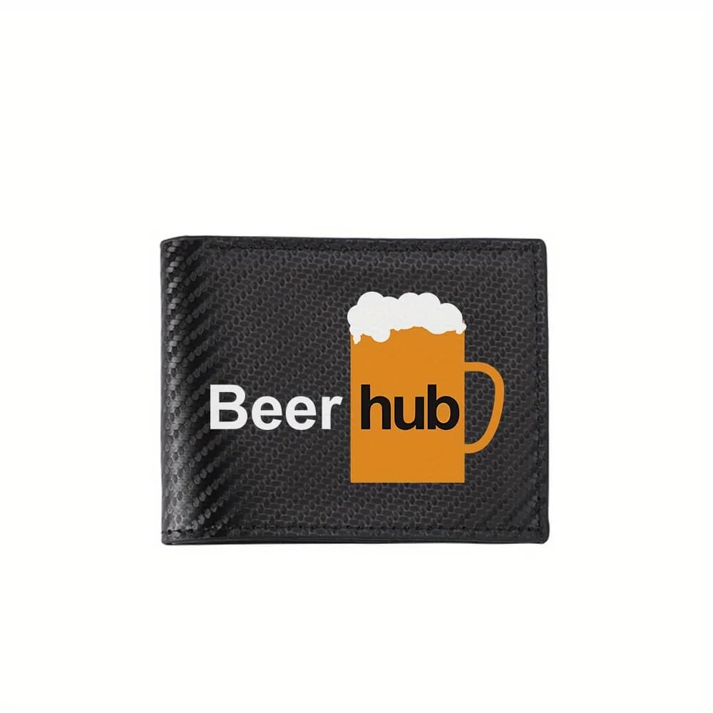 Boccale di birra con logo per bevande schiumose Portafogli da uomo Semplice Business Moderno ed elegante Stampa Design Regali per padre fidanzato Natale