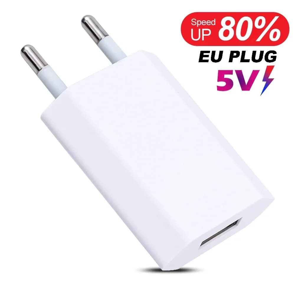 1-5 Pz Mini Universale 5 V 1A Spina UE USB Caricatore Del Telefono Da Parete Per iPhone Samsung Xiaomi Redmi Google Huawei Adattatore di Alimentazione del Caricatore