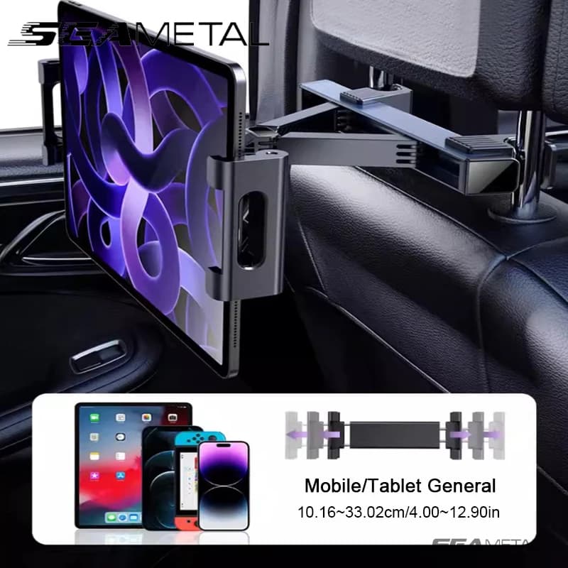 SEAMETAL Supporti per auto Supporto per sedile interno Supporto per iPad Supporto per telefono per staffa per auto da 4-12,9 pollici Accessorio per supporto per cellulare automatico