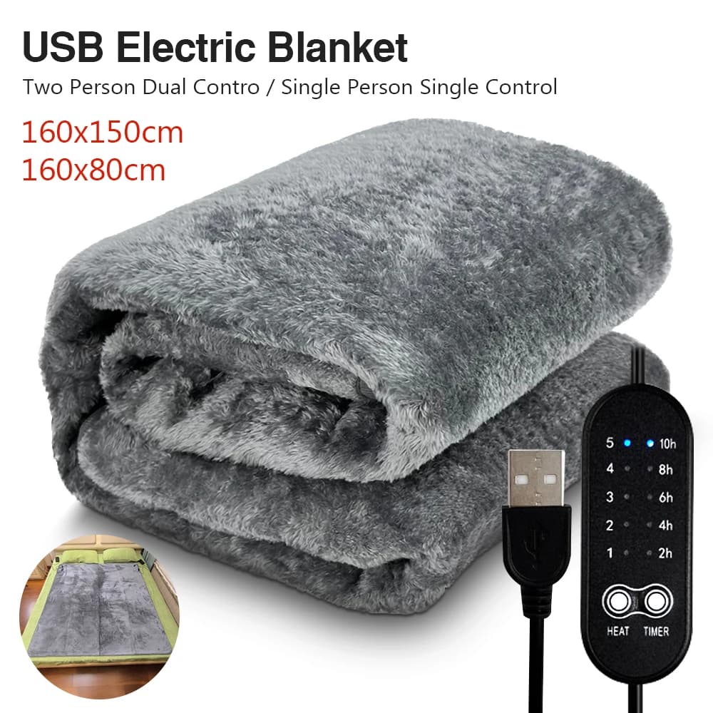 Coperta elettrica USB 5v singola doppia spessa velluto lungo regolazione della temperatura a cinque velocità temporizzazione a cinque velocità protezione contro il surriscaldamento