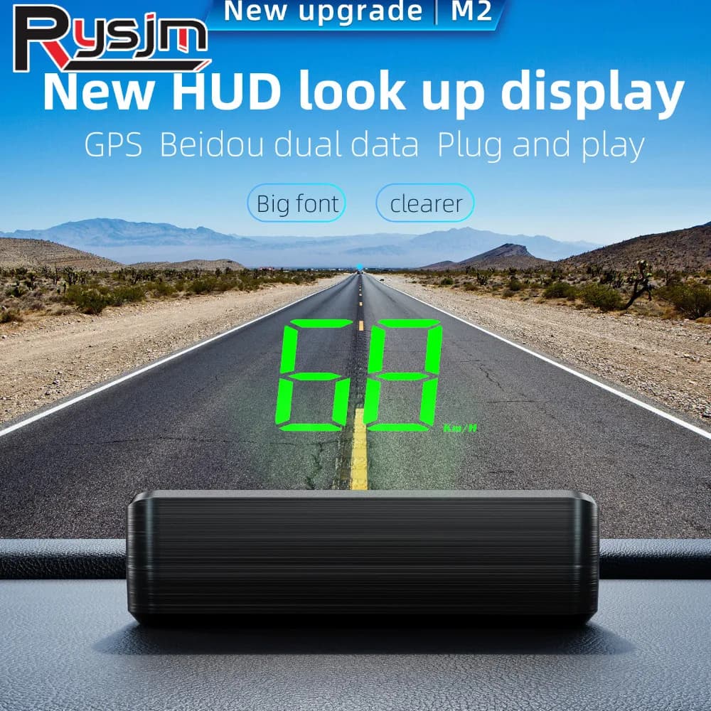 New Upgrade Head Up Display M2 Car GPS HUD Speedometer KMH Windshield Projector for all car Auto Electronics Accessories