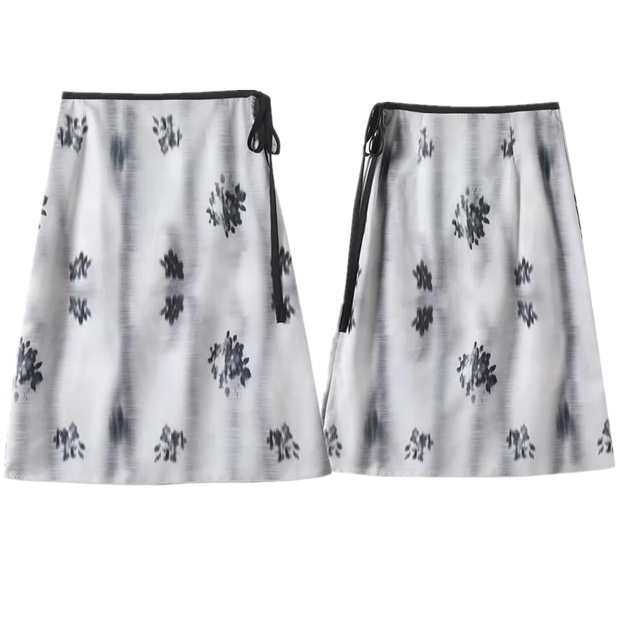 Jenny&Dave Gonna a portafoglio minimalista ed elegante con schizzi di inchiostro Gonna con stampa floreale stile country francese Gonne longuette larghe da donna