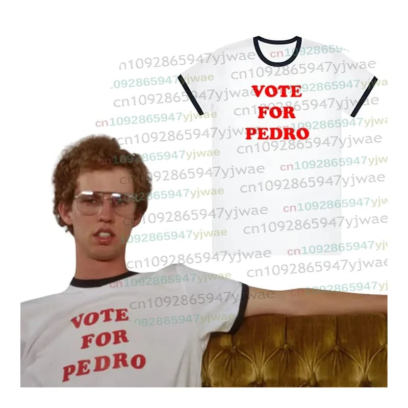 Maglietta 2026 Napoleon Dynamite Vote For Pedro, Abbigliamento Estivo alla Moda, Streetwear Traspirante, Manica Corta Casual, Top Y2k per Uomo