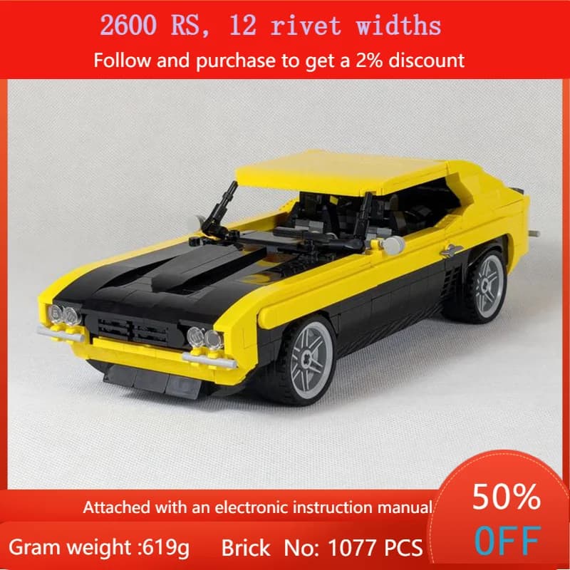1077 Parti Building Block Modello di Auto MOC 2600 RS 12 Rivetti Larghi Per Il Ragazzo Per Adulti Bambini Regalo Di Natale Giocattolo Mattoni