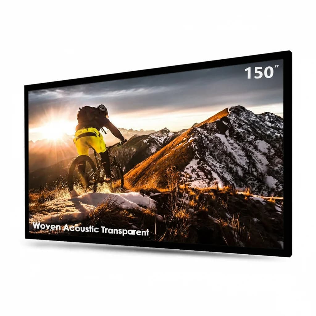 Schermo per Proiettore Acustico Trasparente MAX 150 Pollici, 4K/8K Ultra HD, Schermo per Home Cinema con Telaio Fisso Personalizzabile