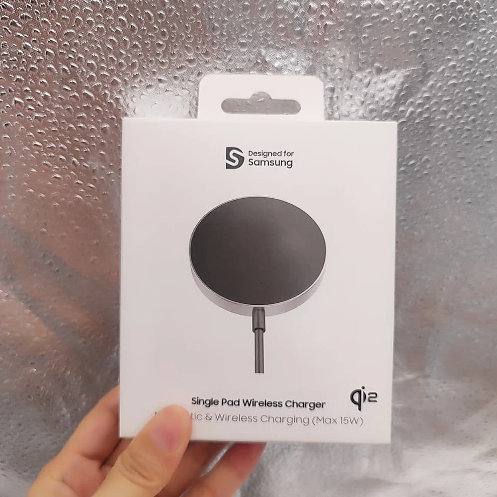 Caricatore Wireless Magnetico Rapido da 15W con Porta USB-C, Mini Pad di Ricarica per Samsung S26 S25 S24 S23 Ultra e iPhone 17 16 15 14 Pro Max