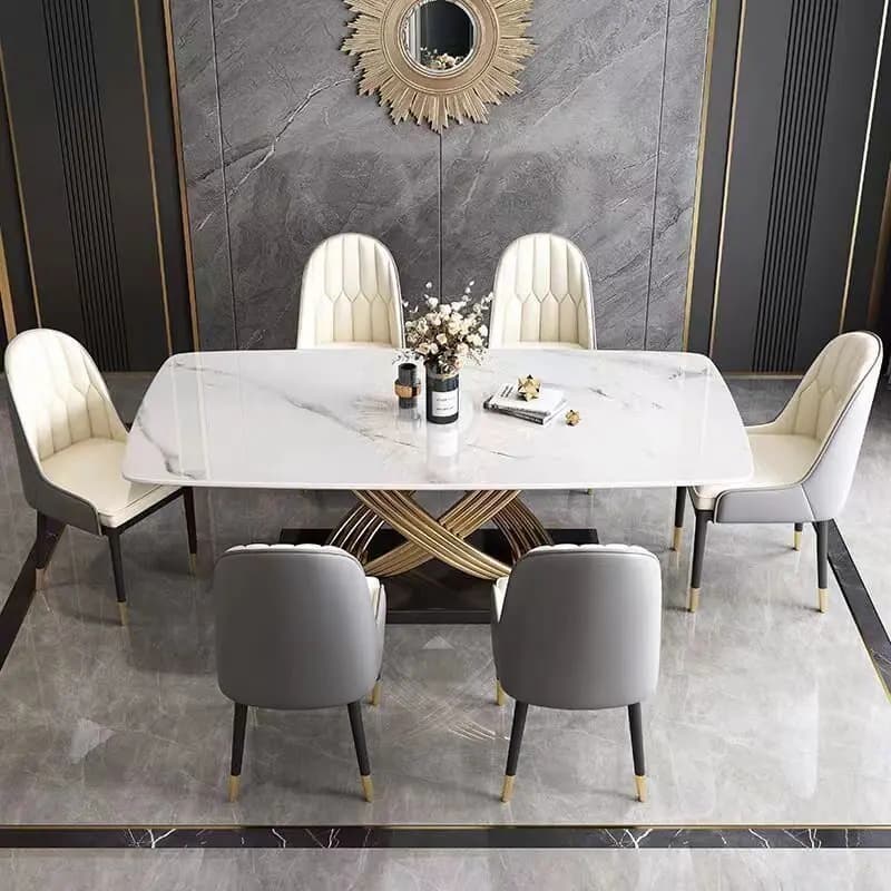 Gold Legs Dining Tables White Minimalist Unique Extended Modern Kitchen Tables Nordic Design Mesas De Comedor Furniture For Home