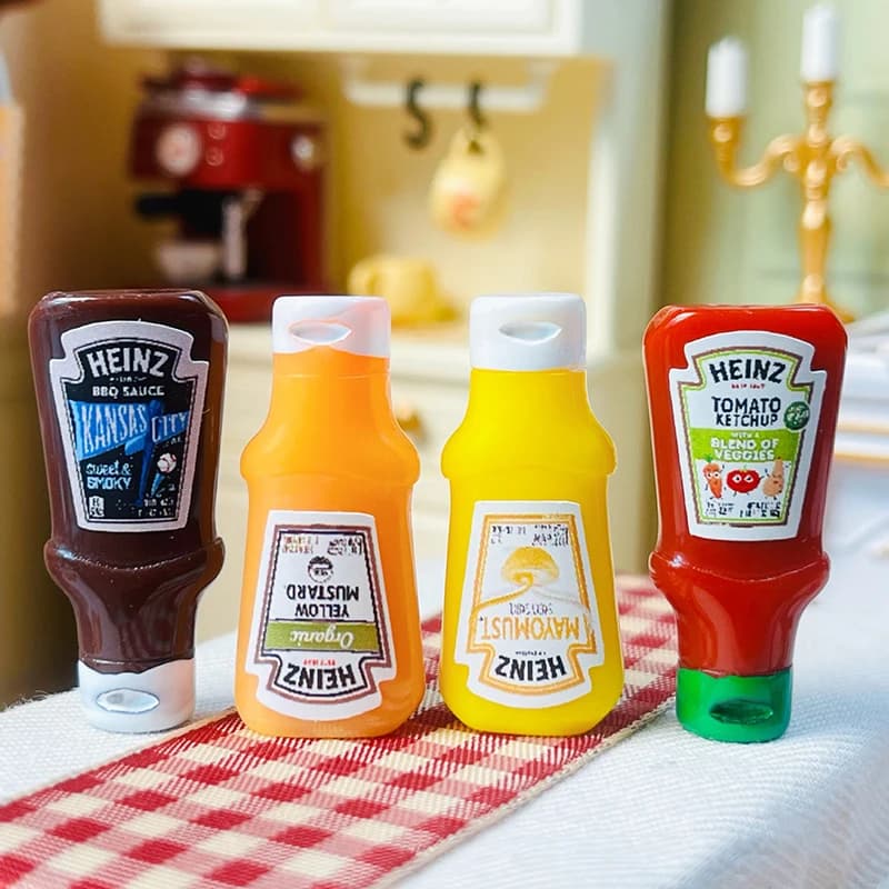 4 Pezzi Barattoli di Marmellata di Fragole in Miniatura per Casa delle Bambole, Accessori Alimentari da Cucina per Decorazioni, Giocattoli, Regalo