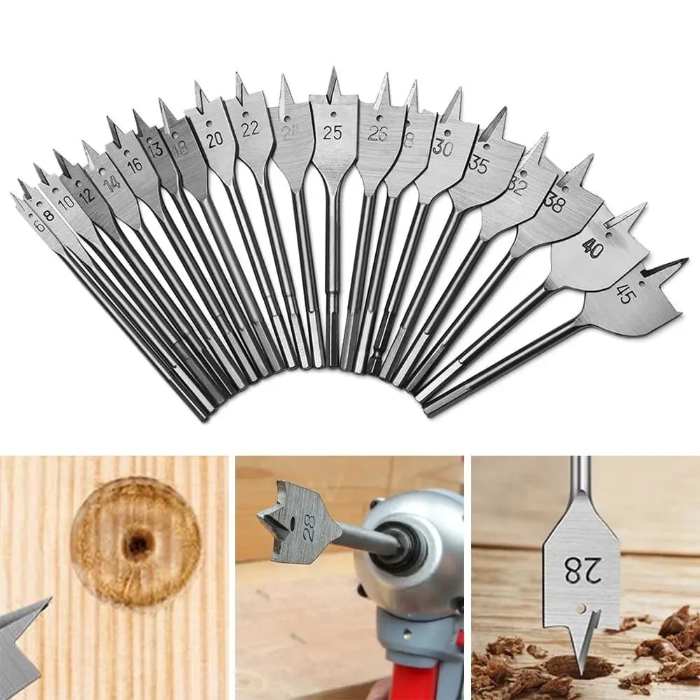 1 pz 6-50mm trapano piatto in acciaio ad alto tenore di carbonio Set di trapano piatto per la lavorazione del legno punte per trapano a forcella strumento durevole per la lavorazione del legno