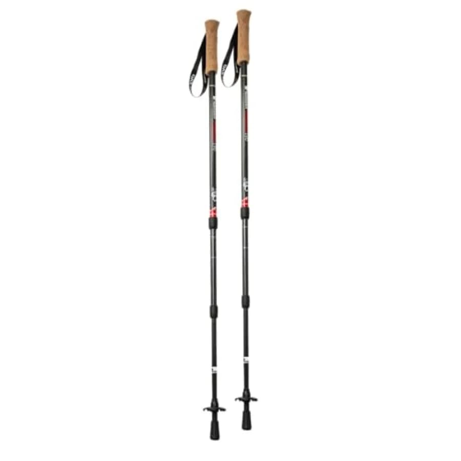 Andesite NEO Trekking Poles for outdoor hiking, lightweight aluminum alloy, matte black finish, adjustable ergonomic grip and c