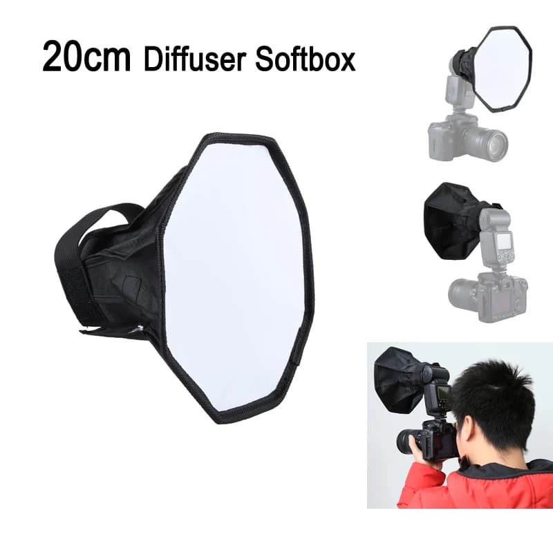 PULUZ 20cm Diffusore Softbox Octangle Stile Pieghevole Morbido Panno Flash Copertura Della Luce Per Canon Nikon Fotocamera Diffusore Cap
