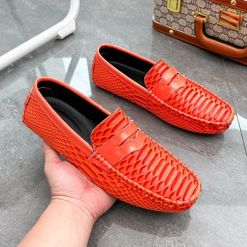 Scarpe Casual da Uomo, Mocassini Slip-on Comodi e Leggeri, Scarpe da Uomo con Motivo Coccodrillo