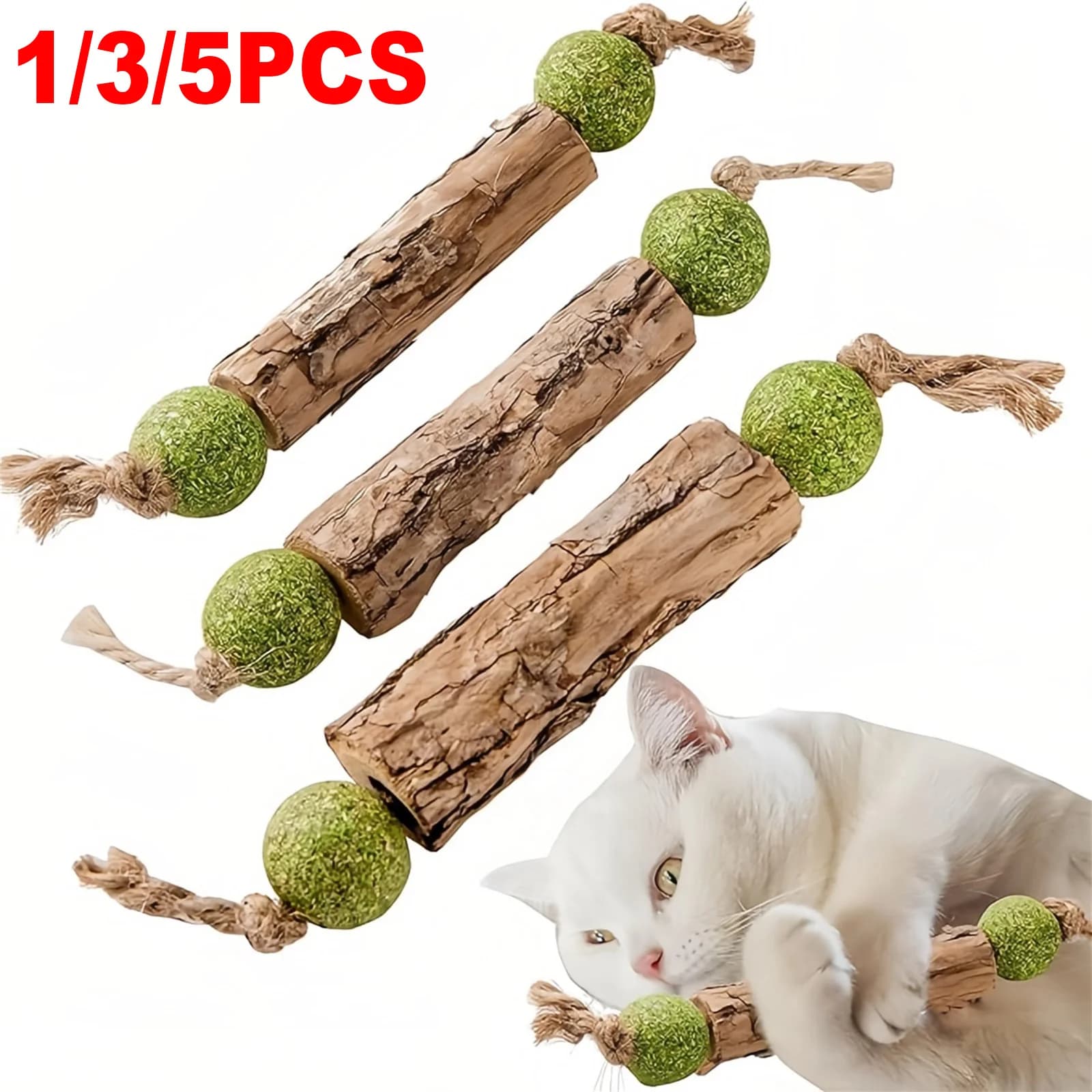 1/3/5PCS Gatto Pulizia Dei Denti Puro Naturale Erba Gatto Molare Dentifricio Bastone Silvervine Actinidia Frutta Matatabi Gatto Snack Stick