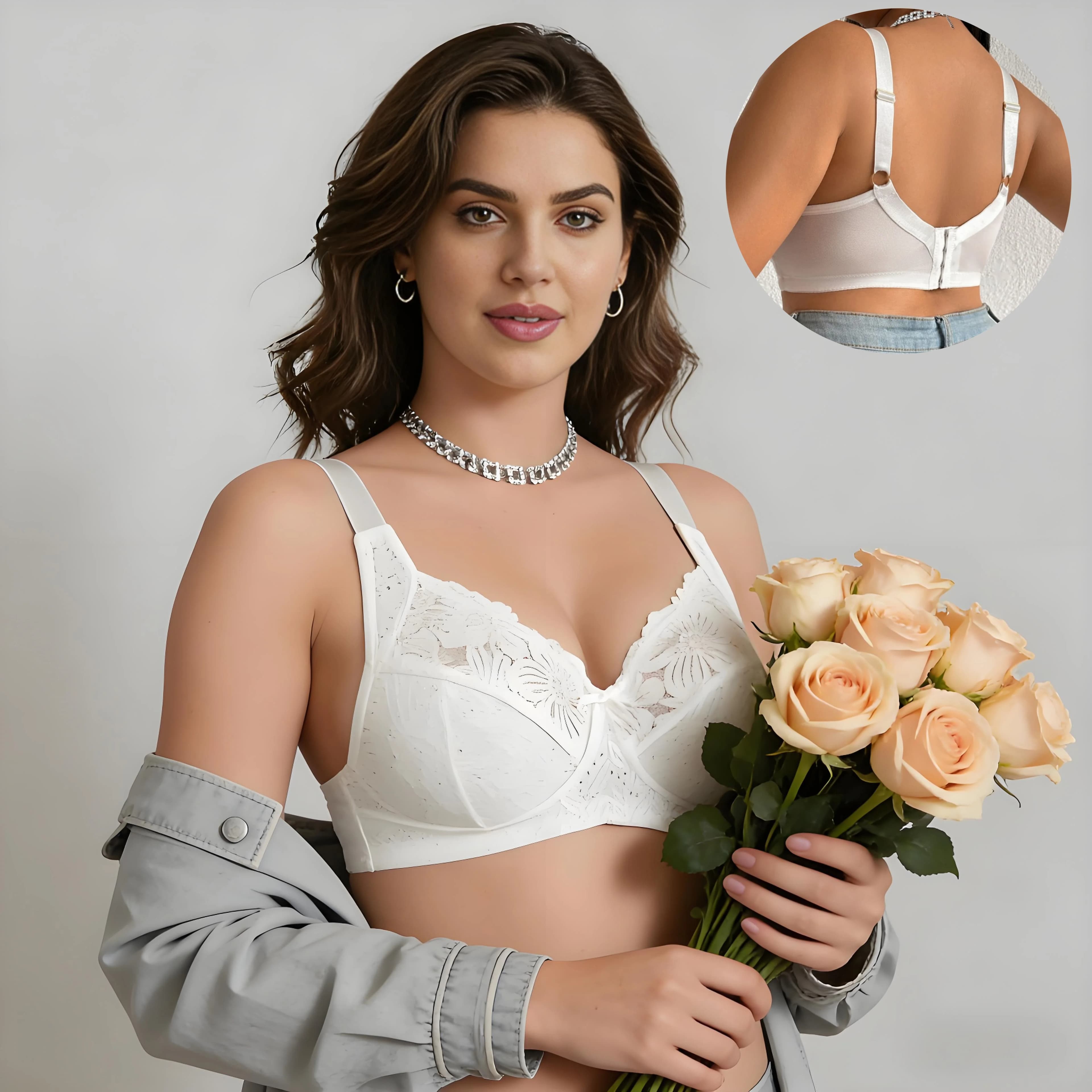 Reggiseni in pizzo da donna, bralette ultra sottili trasparenti, reggiseno a V profondo, lingerie con ferretto push-up, intimo da donna taglie forti D E F