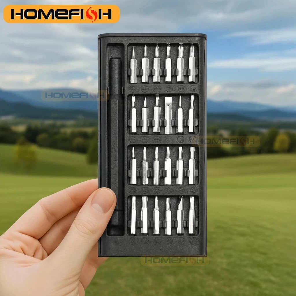 Set of 25 magnetic precision screwdrivers with 24 pieces, mini pocket screwdriver set, small cell/PC/camera repair set