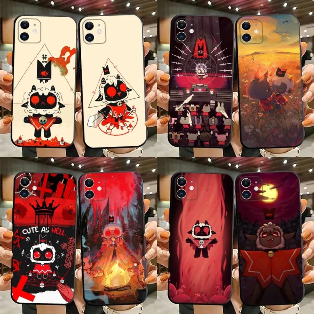 C-Cult Of The Lamb Game Phone Case For iPhone 15,14,13,12,11,Plus,Pro Max,XS,X,XR,SE,Mini,8,7 Soft Silicone Black Cover