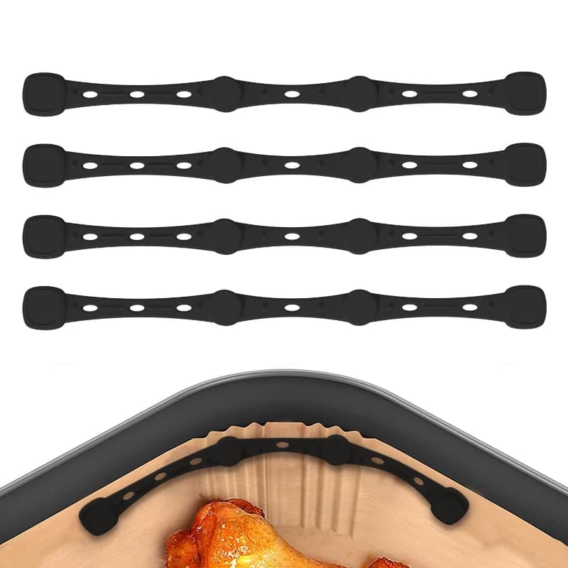 Fibbia magnetica per friggitrice ad aria in silicone utilizzata per fissare la friggitrice ad aria chiusa con carta pergamena per impedire la carta dalla combustione