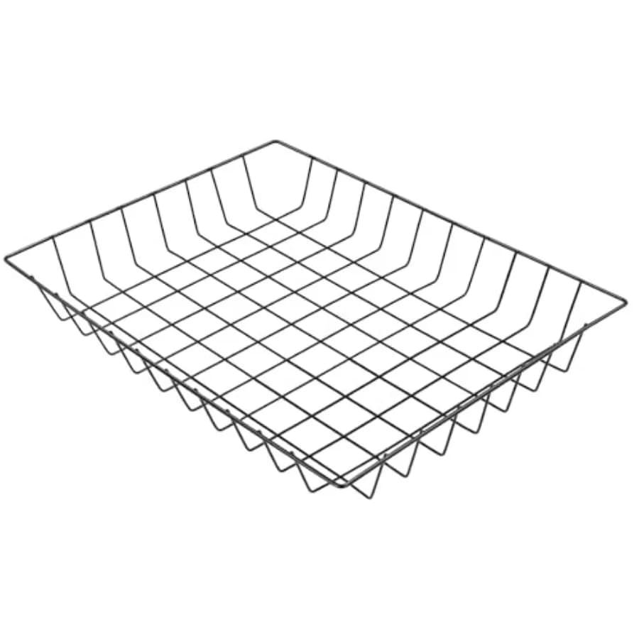 Wire File Basket for Desk Accessories Extra Large Tapered Open Frame Organizer for A4, Letter Size, Magazines and Folders Gloss