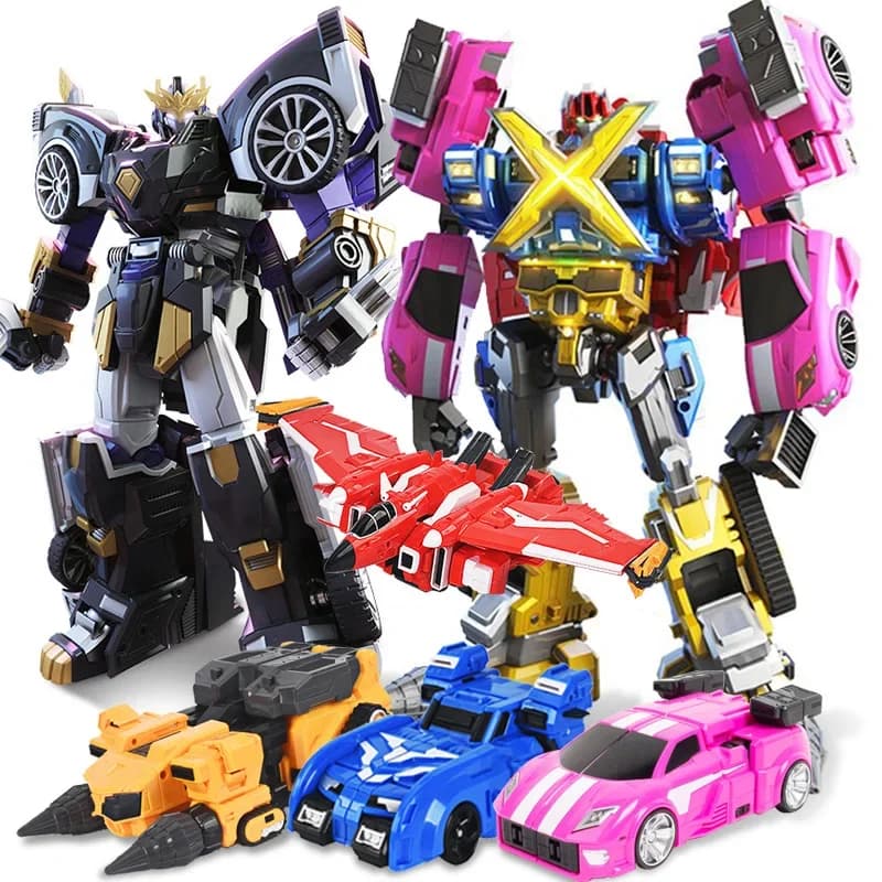 Giocattoli Robot Trasformabili Mini Force Super Dinosaur Power, Action Figure MiniForce X, Auto Simulata e Aeroplano Deformabile