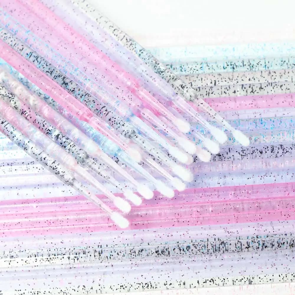 Set of 50 Disposable Brushes for Extension Eyelashes, Flexible Applicators for Mascara and Eyebrows