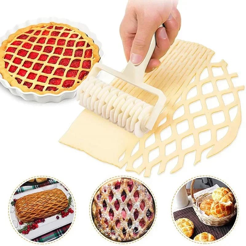 Taglierina a rullo per reticolo in plastica Taglierina per pasta Torta Pizza Biscotti Tirare la rete Ruota Coltello Utensili per pasticceria Accessori da cucina