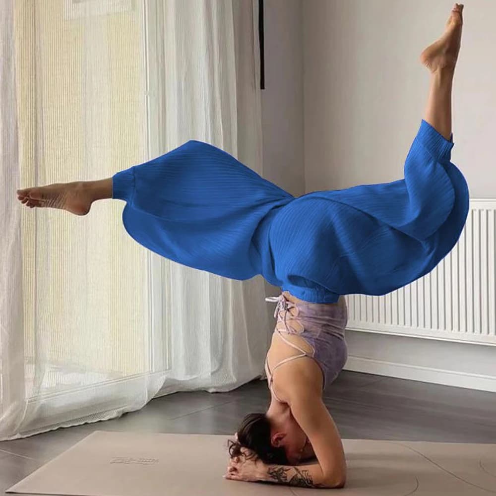 Leggings da danza moderna Pantaloni larghi e slim Bloomers Abbigliamento donna Pantaloni rugosi Pantaloni da yoga da palestra a vita alta traspiranti Ragazze