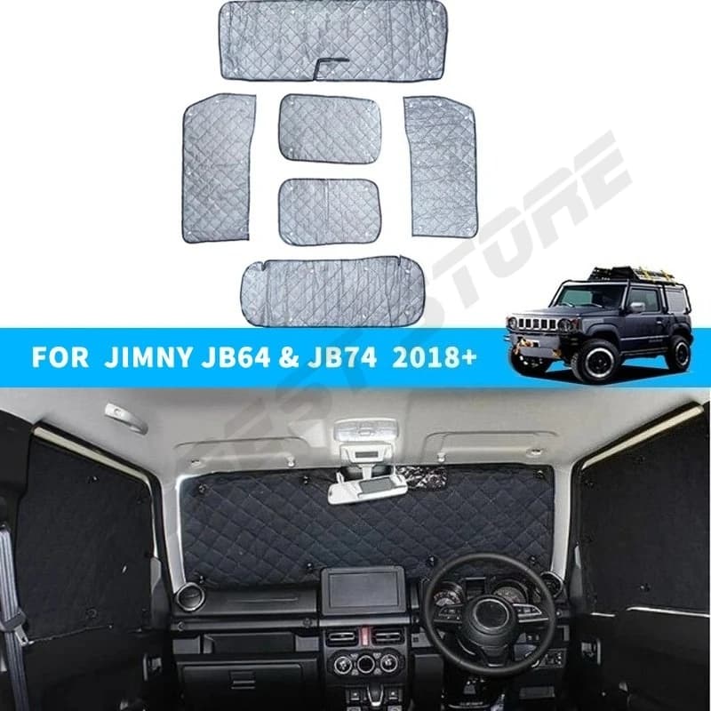 Set di 6 Parasole per Finestrini, Copertura Paravento per Suzuki Jimny 3 Porte 2019-2025 JB64 JB74 2 Porte