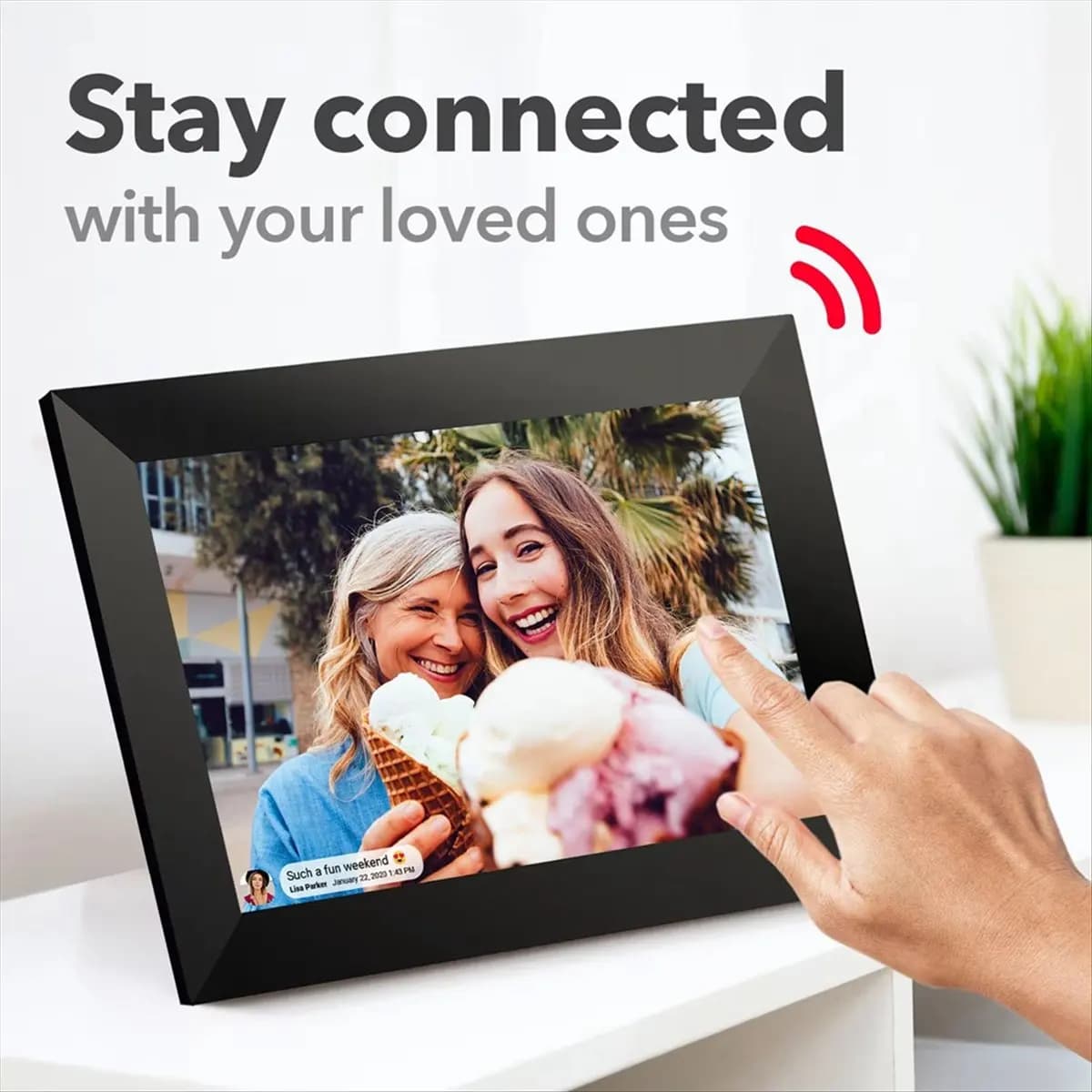 Cornice Digitale 10.1 Pollici 32G WiFi, Cornice Fotografica 1280x800 HD IPS Touch-Screen con Rotazione Automatica