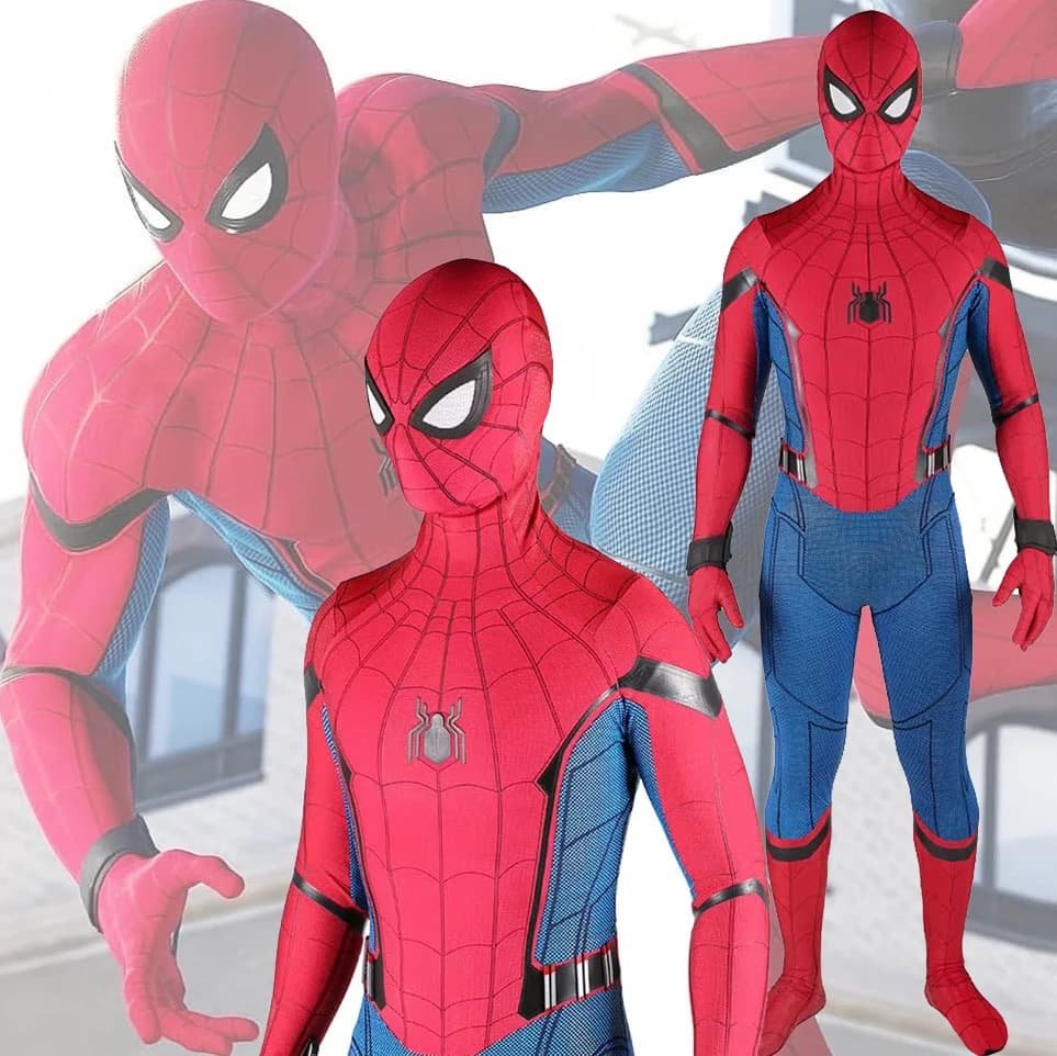 Costume da Spiderman di Tom Holland per il Ritorno a Casa, Tuta Zentai Stampata in 3D, Costume di Halloween per Adulti