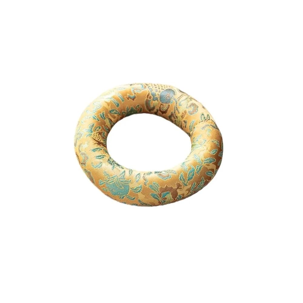 Accessorio Spirituale: Tappetino per Campana Tibetana Nepalese, Forma Rotonda a Ciambella, Antiscivolo, Tradizionale Sottobicchiere, per Pratica Yoga