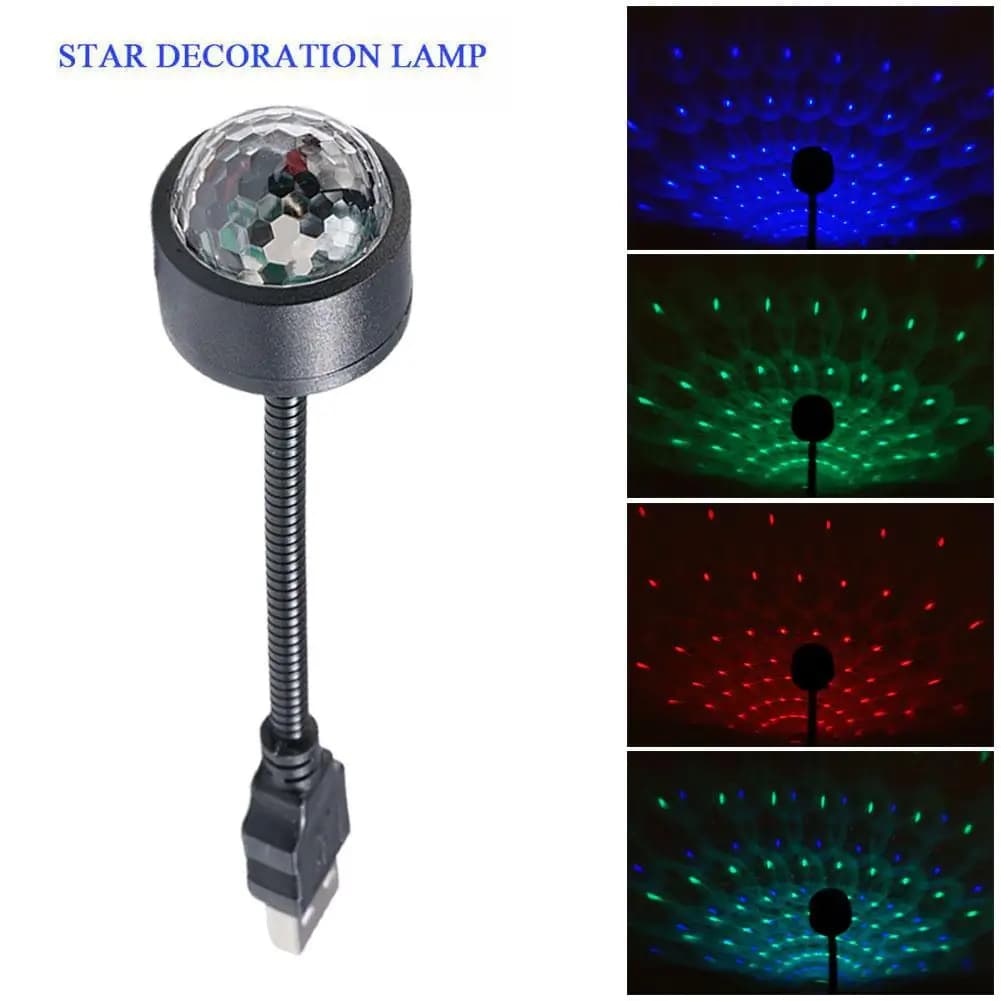 Mini Proiettore Laser a LED Stellato per Atmosfera, Nuova Decorazione Notturna, Lampada USB per Tetto Auto, Luci Interne per Auto O0v3