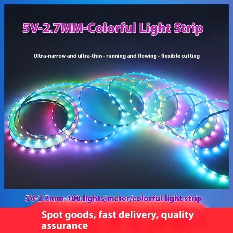 LED 5Vultra-straight width plate 2.7 mm color magic low voltage water rhythm current control smart color soft light belt