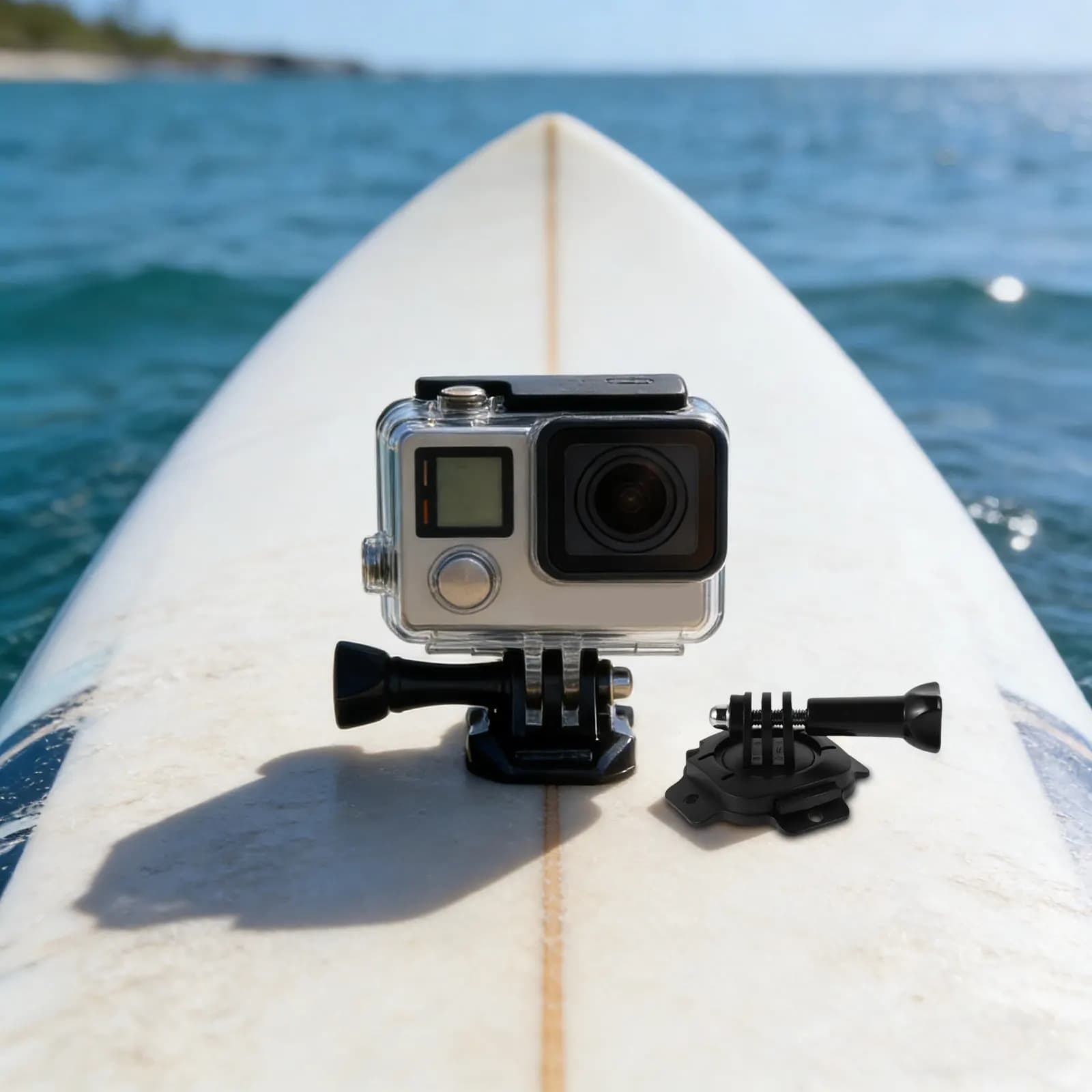 2 Set di Accessori per Fotocamera Sportiva, Base Rotante Adesiva per Snowboard, Moto, Arrampicata, Fissaggio per Action Camera