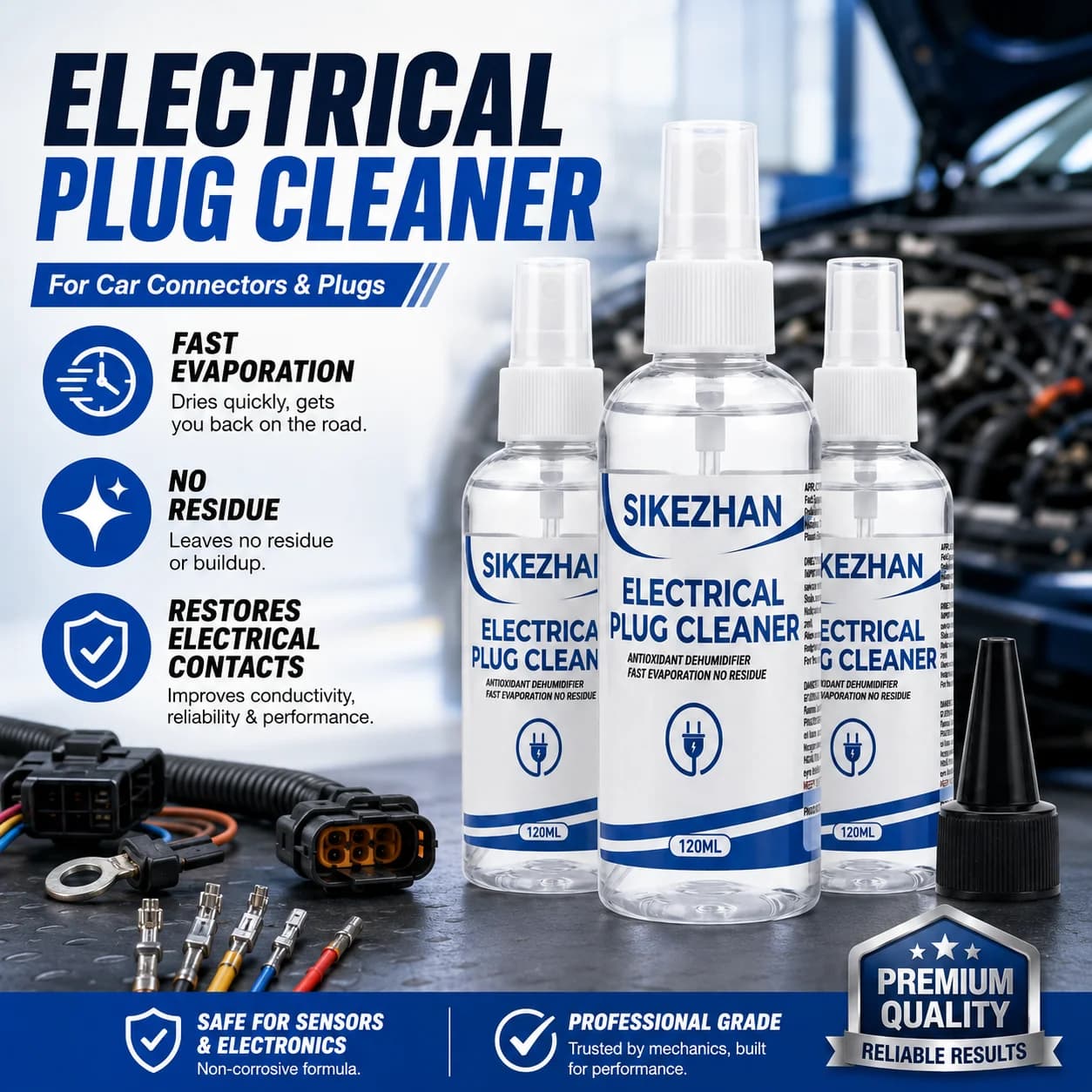 Spray detergente per prese elettriche, antiossidante, deumidificatore, a rapida evaporazione, senza residui, detergente per contatti elettronici per prese PC