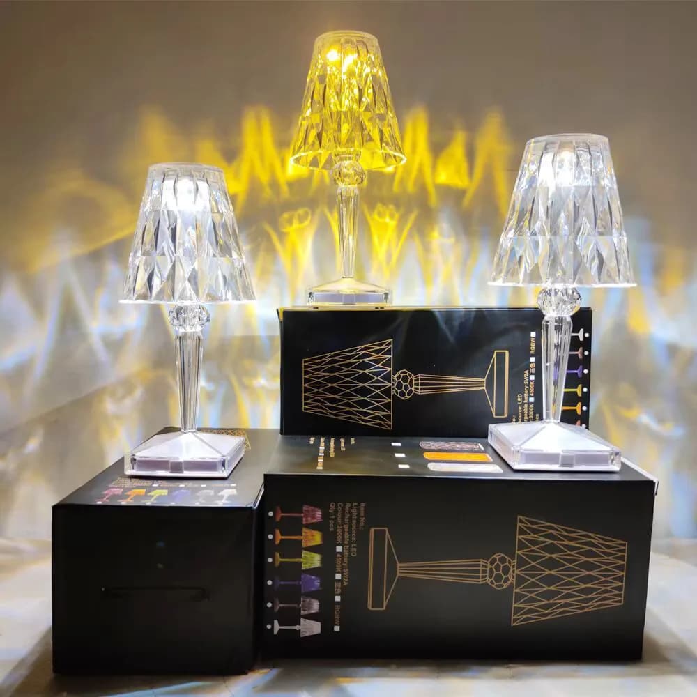 ZK20 Diamonds Table Lamp Desk Lamp with Acrylic Decor for Bedroom Comodin Bar Crystal Lighting Equipment Gift LED Night Light