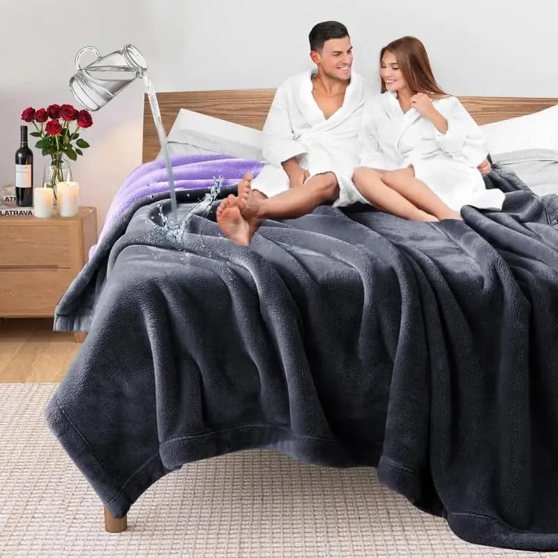 Waterproof Blanket Bed Sofa Couch Resistant Blanket Reversible Leakproof Flannel Cover All Season Bed Cover Adults Elderly Pets