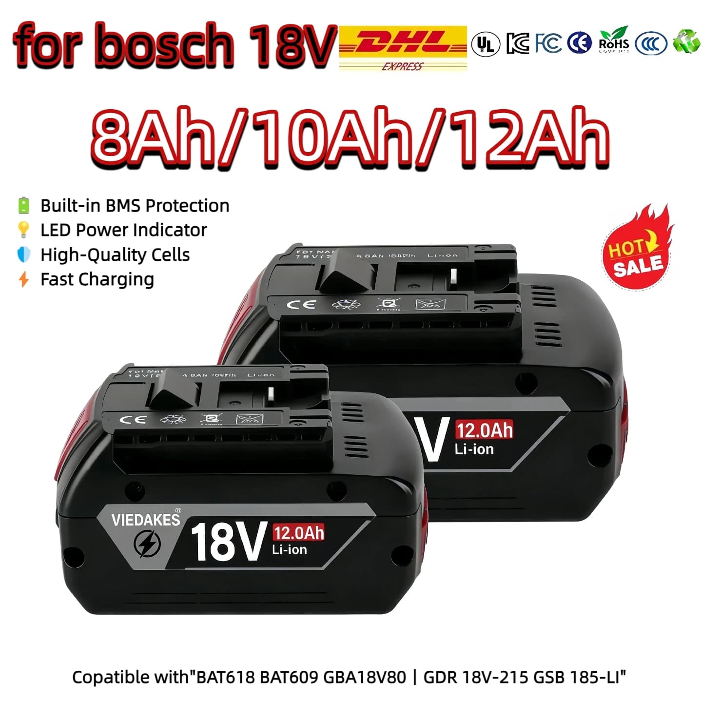 Replacement for Bosch ProCORE 18V Battery, 6.0Ah High Capacity Multi Protection Fast Charging Battery